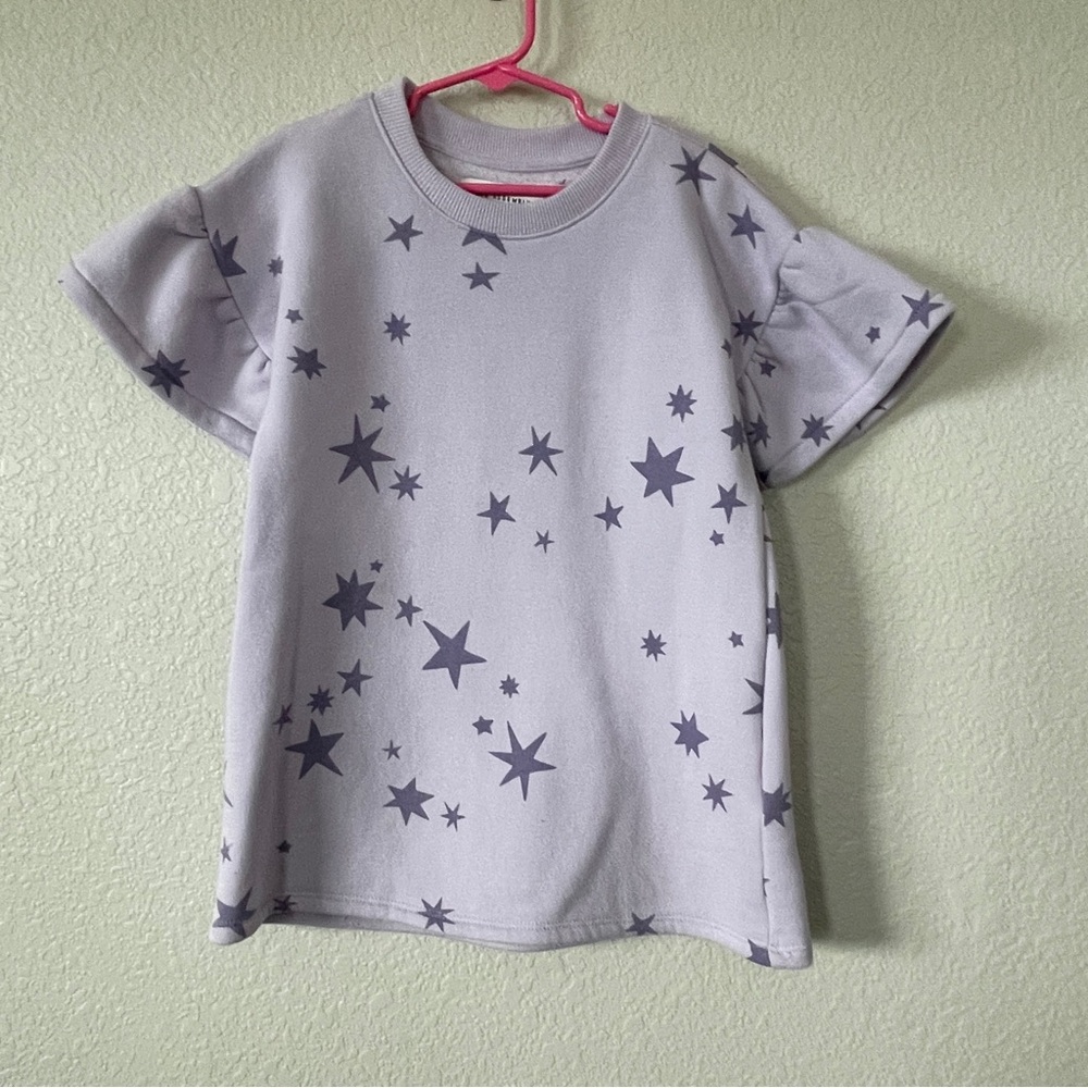 Free Assembly Girls Purple Stars Sweatshirt Dress Size XS (4/5)